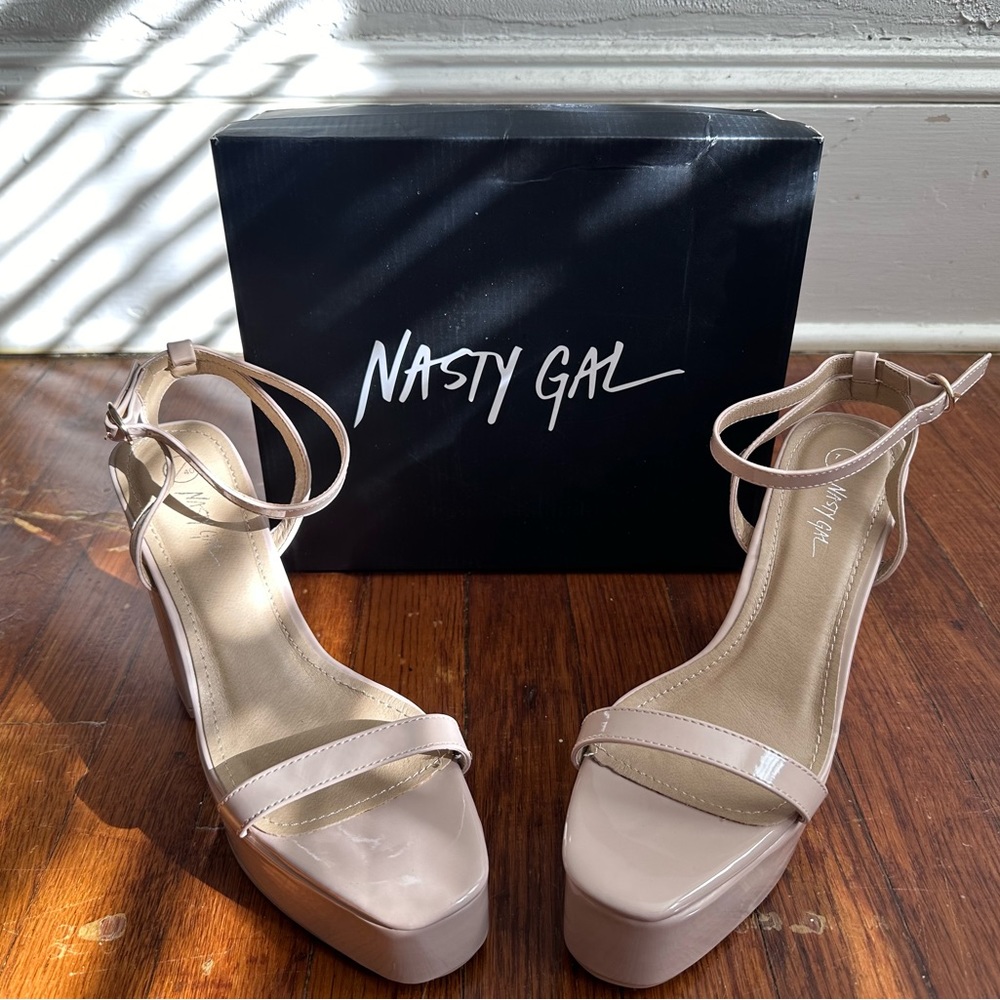 Nasty Gal Nude Block Heel